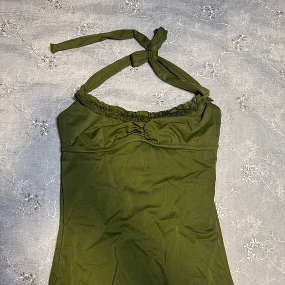 J.Crew Olive Green Halter One Piece Swimsuit Size 4 - Picture 3 of 5